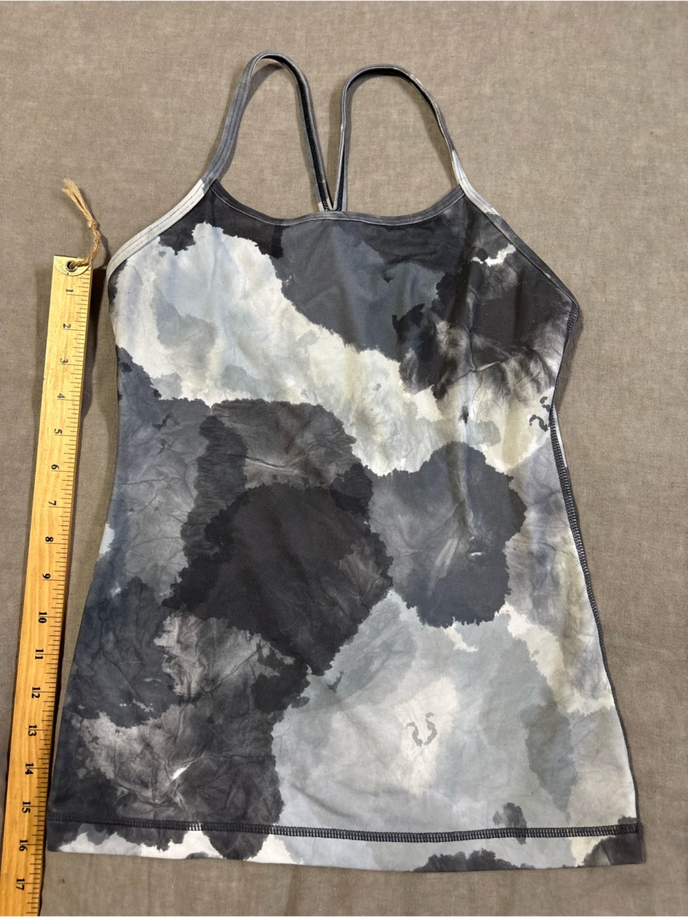 lululemon athletica Gray & Black Tie-Dye Strappy Tank